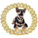 Luxury Cuban Chain Dog Collar – Gold Plated Metal